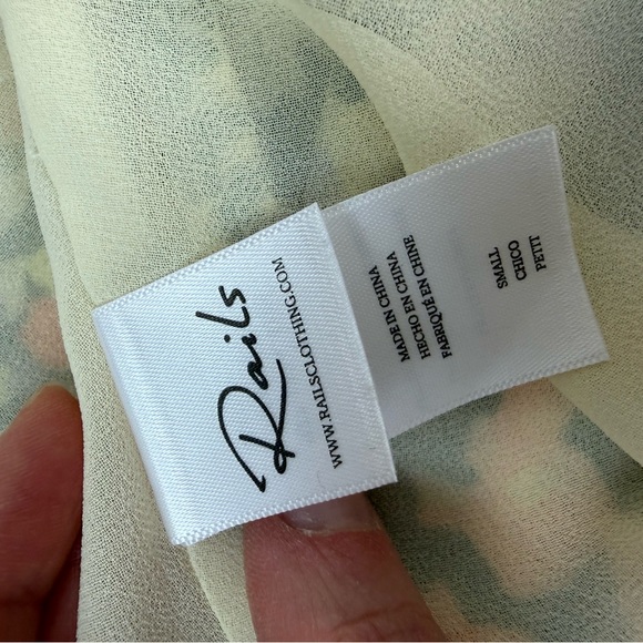 Rails Adalyn Floral Midi Dress Size M Green Yellow - Picture 8 of 9